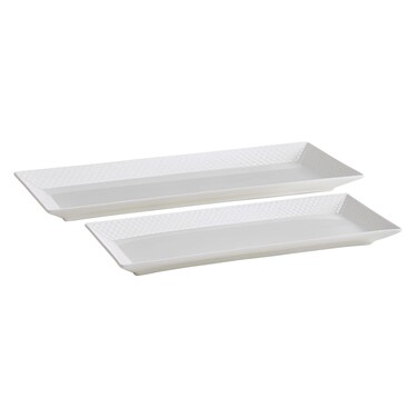 Mikasa Trellis Chip Resistant Set of 2 Platter Serving Tray, 12 and 15 inch