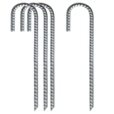 Ground Stakes Anchors Garden Staples Steel Tent Nails Metal Ground Rebar Pegs Heavy Duty Landscape Gardening Pins Stake for Camping Tents Trampoline Fence (12 Inch,4 Pack)