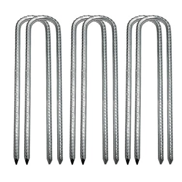 Ground Stakes, Tent Nails, Ground Anchors Garden Staples Steel Galvanized Pegs, Heavy Duty U Landscape Pins for Camping Tents Trampoline Canopies Sheds Ports Gardening 12 Inch 6pack