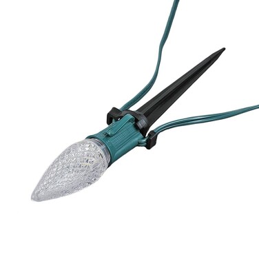 Novelty Lights 50 Pack Universal Light Stakes 4.5 Inch Christmas Light Clips Heavy Duty Material, Pointed For Easy Placement, Uses C9 Or C7 Bulbs And Strings, Long Lasting, C9 Ground Stakes (Black)