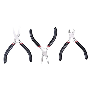 TDOTM 3Pcs Jewelry Making Pliers Tools Beading Tools for Jewelry Making &amp; Crafts with Flat Nose Pliers,Diagonal Cutting Pliers,Long Nose Pliers Basic Mini Pliers Set for Jewelry Making Beading Repair