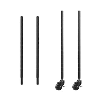 Abimars 2 PCS Bottom Support Leg with Caster Wheels and 2 PCS Top Support Leg for DIY Metal Plant Stand, , Expandable Design to Accommodate More Potted Plants
