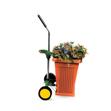 EJWOX Garden Pot Mover with Adjustable Handle - Heavy Duty Plant Dolly Caddy with Sturdy Flat-Free Wheels and Gripping Suction Cups, Max 165 Lbs Weight Capacity