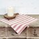 Market Place Red Ticking Stripe Table Mat, Set/2, 14" x 14" Square Lamp Mat, Farmhouse CountryTabletop