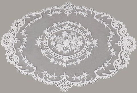 1Pc Retro Lace Placemats French Crochet Doilies Table Placemats Handmade Solid White Embroidered Lace Table Mats Farmhouse Placemats 12x16 inch Place Mats Cup Mat,Kitchen and Table Linens,Place Mats