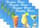 Set of 4 Happy Hour Design Placemats 12"x18" Sturdy Foam Backing Decoration Kitchen Table Place Mat