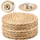 12 Packs 12 Inch Woven Placemats, 30cm Round Natural Rattan Tablemats, Water Hyacinth Rattan Chargers for Dining Table, Brown1