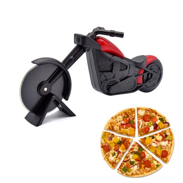 HengKe Motorcycle Pizza Cutter Premium Anti rust Stainless Steel pizza Slicer Sharp Blade Fit for Cutting Pizzas, Cakes, Waffles, Pancakes and More