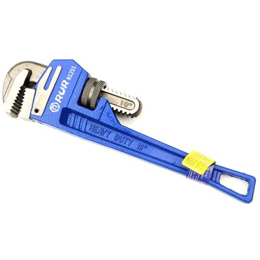 shunhuau Heavy Duty Pipe Wrench for garden Set Heat Treated Adjustable 10 Inches Soft Grip Plumbing Wrench (Blue)