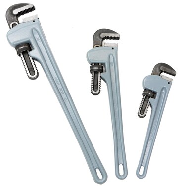 Stark 3PCS Aluminium Pipe Wrench Adjustable Jaw Plumbing Pipe Wrench (14" 18" 24" inch) Pipe Wrench Set