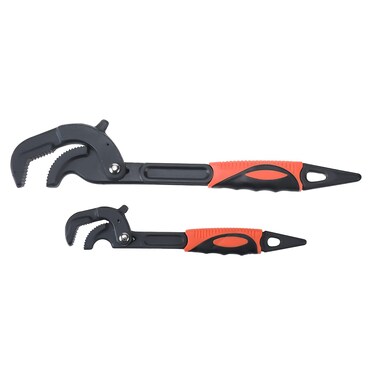 LuckyHigh 2 Pcs Self Adjusting Pipe Wrench Water Pipe and Nut Wrench Adjustable Multi-function Self-Adjusting Spanner Capacity 0.6"-2.4" Quick Power Grip Pipe Wrench