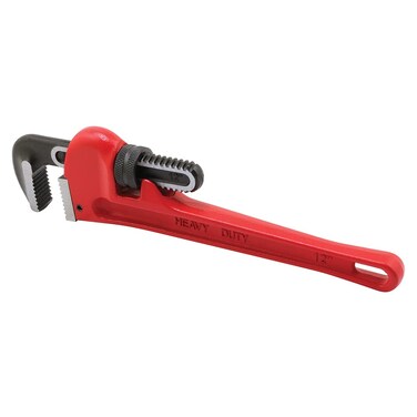 Prime-Line RP77372 12 In. Pipe Wrench, Heavy-Duty Cast Iron, Red (Single Pack)