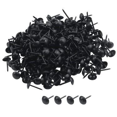 200-Pack Antrader 2/7" x 1/2" Household Upholstery Nails/Tacks Decorative Metal Round Head Furniture Nails Pins, Black