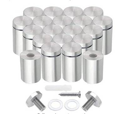 Stainless Steel Standoff Screws, 40Pcs 1/2 x 1 Inch Wall Standoff Sign Holders Screws, Mounting Glass Hardware for Hanging Acrylic Picture Frame, Advertising Screws Kit