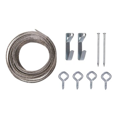 Rocky Mountain Goods Heavy Picture Hanging Set - Hang up to 30 lbs - 10 feet of Heavy Picture Wire, 2 Hangers, 2 Nails and 4 Eyes - Great for Large and Heavy Picture Hanging