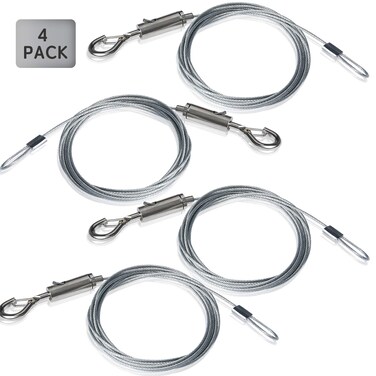 Milkary 4pcs Adjustable Picture Hanging Stainless Steel Wire with Loop and Hook, 6.5ft Heavy Duty Picture Hanging Wire Kit Rope for Mirror, Picture Hardware, Supports up to 20 KG