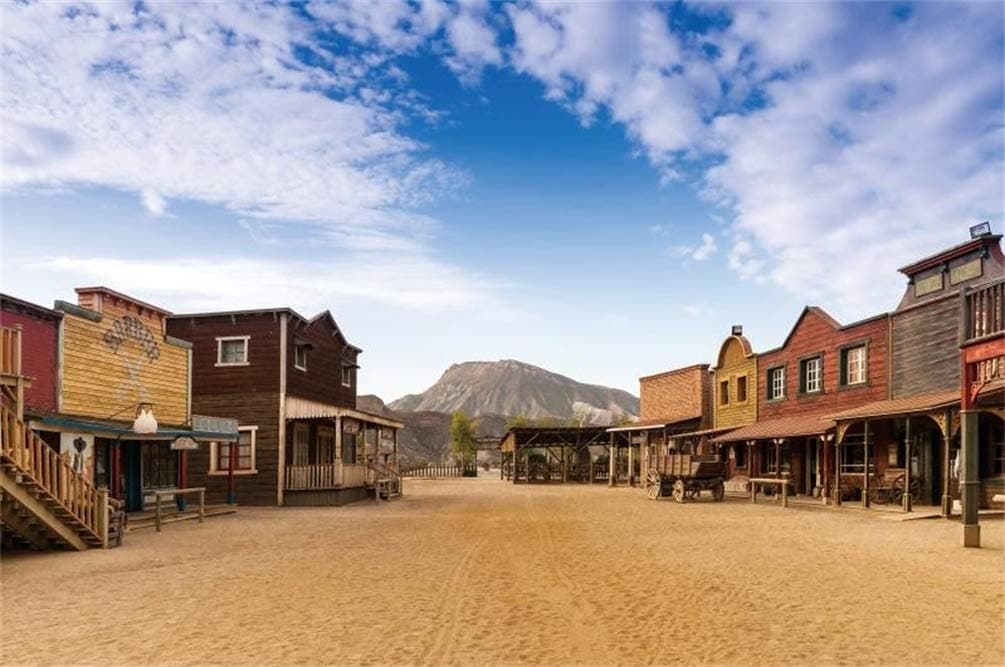 Yeele Yeele 8x6ft Old Western Cowboy Town Photography Backdrop Wild West Style Bar Wagon Car