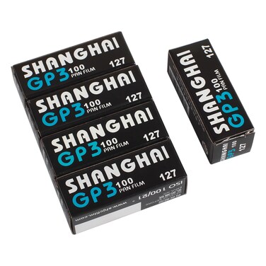 Shanghai GP3 127 Black &amp; White Roll Film ASA DIN ISO 100 B/W Negative Freshest 5 Rolls Pack (5x127)