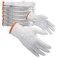 FMP Brands 12 Pairs Knitted White Cotton Gloves, Safety Cotton Work Gloves Men Women, Bulk Cloth Gloves, Elastic Cotton Glove Liners BBQ Protection for Construction Industrial Warehouse Gardening