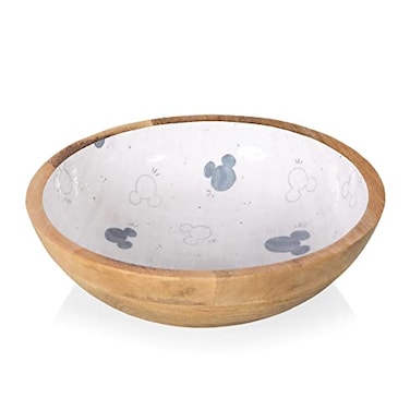 PICNIC TIME Disney Mickey Mouse Mango Wood Salad Bowl, Serving Bowl, (Mango Wood)