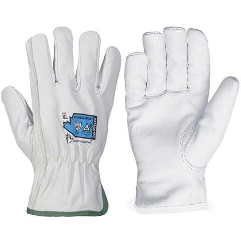 Superior Glove Goatskin Leather Work Gloves - Kevlar Lined Cut Resistant, Arc Flash Safety Work Gloves (Endura-378GKTFG) X-Small