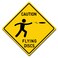 BTHUKO Caution Flying Discs 12" x 12" Funny Tin Road Sign Disc Golf Sign