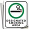 iSYFIX Designated Smoking Area Sticker Sign - 4 Pack 6x7 in - Premium Self-Adhesive Vinyl, Laminated for Ultimate UV, Weather, Scratch, Water and Fade Resistance, Indoor &amp; Outdoor