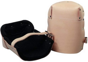 Bon Tool 12-101 Pro Leather Knee Pads Lightweight Heavy Duty Double Felt Top-Grain Cowhide Leather Non Slip Water &amp; Rust Resistant Buckles Extra Thickness For Comfort