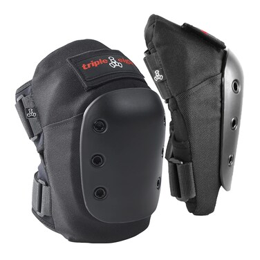 Triple Eight KP Pro Professional Skateboarding Knee Pad Set (Pair), Large, Black