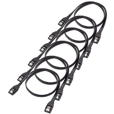 ELIATER 6 Pack SATA Cable, Straight SATA III 6Gbps HDD SDD Data Cable with Locking Latch for SATA HDD, SSD, CD Driver, CD Writer, 16-Inch