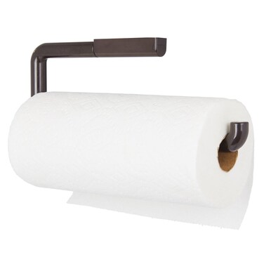 mDesign Plastic Wall Mount Paper Towel Holder &amp; Dispenser, Mounts to Walls or Under Cabinets - for Kitchen, Pantry, Utility Room, Laundry and Garage Storage - Holds Jumbo Rolls - Bronze