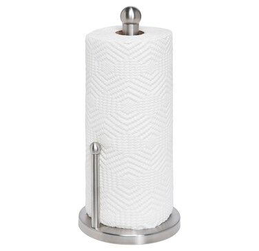 Rocky Mountain Goods Solid Metal Paper Towel Holder Stainless Steel is the most solid paper towel holder on the market weighing over 3 pounds of solid metal. Remove paper towels with just one hand as
