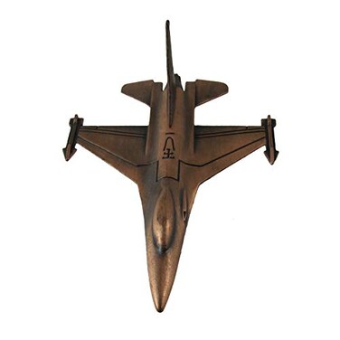 TG,LLC Treasure Gurus Bronze F-16 Fighter Jet Collectible Diecast Pencil Sharpener USAF Navy Military Gift
