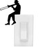 Guy Playing Trombone Sitting On Left Side of Light Switch Musical Vinyl Wall Decal 5 X 5.9 Inches New Item