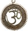 PARIJAT HANDICRAFT Brass sacred om symbol meditation room yoga decor brass decor brass wall art wall decorations (Brass-Om-0103)