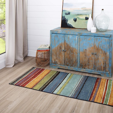 Mohawk Home Rainbow Stripe 2' x 8' Area Rug - Multicolor - Perfect for Living Room, Dining Room, Office