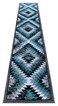 Masada Rugs, Stephanie Collection Area Rug Southwest Native American Distressed Design 1106 Turquoise Grey White Black (2 Feet 4 Inch X 11 Feet) Runner