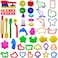 FRIMOONY Plastic Dough Tools, Various Animal Molds, Rolling Pins, for Creative Dough Cutting, 45 PCS