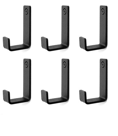Piffny Robe &amp; Towel Hook, 6 Pack Heavy Duty Stainless Steel Outdoor Wall Hooks for Hanging Towel, Coat, Backpack, Keys, etc (Modern Industrial)