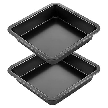 CHEFMADE Square Cake Pan, Nonstick 8 Inch Square Baking Pan, Set of 2