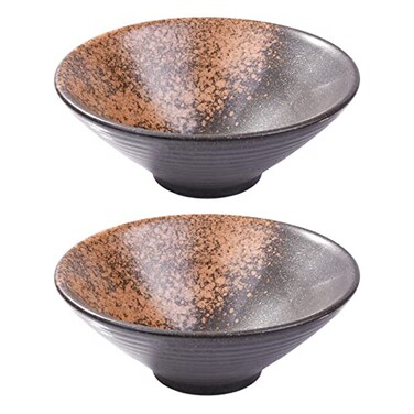 Cerficer 32 Oz Japanese Ramen Bowl Set of 2 Ceramic Noodle Bowls for Pho Cereal Soup(YSH)