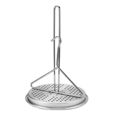 BOHK Turkey Chicken Fryer Poultry Rack Set Deep Frying Rack and Handle lifter Hook Stainless Steel Vertical Chicken Roaster Stand Rack, Heavy Duty Aluminum Roasting Drip Pan (Style A)