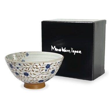 MINO WARE JAPAN Traditional Style Japanese Ceramics Rice Bowl Chawan Pottery, Dishwasher Microwave Safe Made in Japan (Kohiki Kozakura, Medium (oohira))