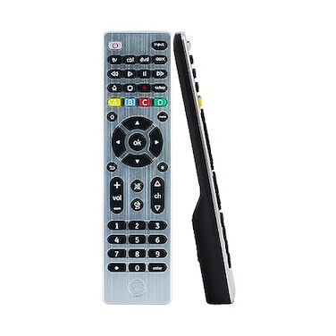 GE Universal Remote Control, Samsung TV Remote Control Replacement, Universal TV Remote Samsung Remote Control for Smart TV, Roku Replacement Remote, Vizio, LG, Sony, Apple TV, 4-Device, Silver, 33709