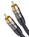 Alpluto Subwoofer Cable, RCA to RCA Audio Cable,Subwoofer Cable Dual Shielded with Gold Plated RCA to RCA Connectors-Black (20FT)