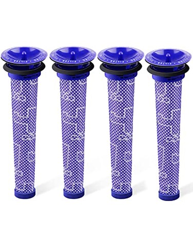 4 Pack Replacement Pre Filters for Dyson - Whekeosh Vacuum Filter for Dyson V6 V7 V8 DC59 DC58 Replaces Part 965661 01