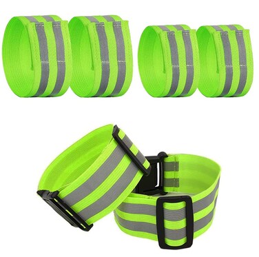 mufew Reflective Bands for Arm,Wrist,Ankle,Leg,High Visibility Reflective Gear Safety Reflctive Straps for Night Walking,Running and Cycling.(6 PCS)