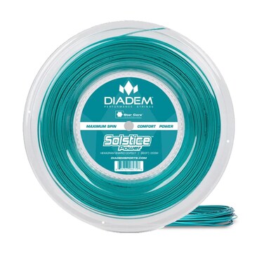 Diadem Solstice Power Tennis String Reel   Star Shaped for High Spin Co-Poly (17, 1.20mm) Teal String Reel (200m/660ft)