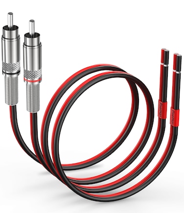 Pixelman RCA Plug to Speaker Wire Adapter,(14AWG,9Ft) Thicker Pure Copper Speaker Wire to RCA Plug,RCA Male Plug Adapter Converter to Bare Cable,Speaker Bare Wire to RCA Plug for Speaker Subwoofer