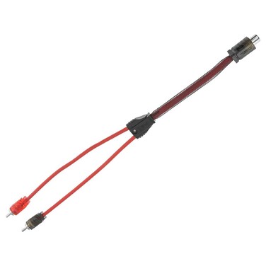 DS18 R1F2M RCA Splitter 1 Female to 2 Male RCA Y Splitter RCA Audio Video Cable Splitter Adapter Ultra Flex 12 Inches